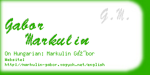 gabor markulin business card